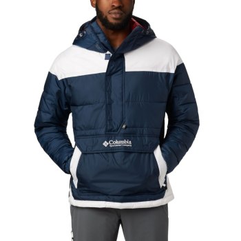 Columbia Jas Heren, Lodge Insulated Donkerblauw Wit, 74PZOGDHM